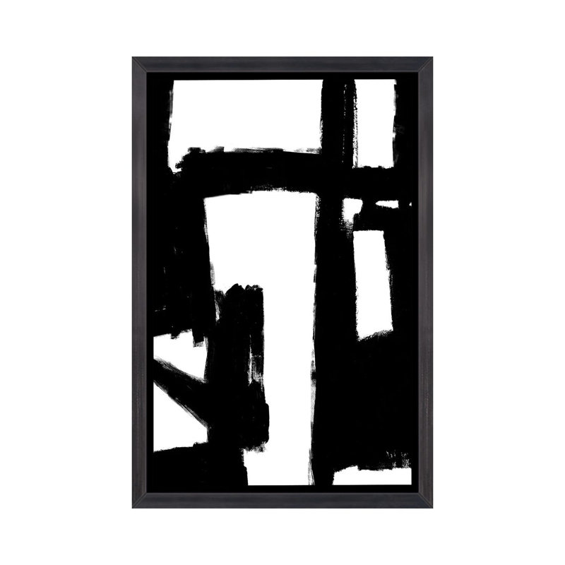 «Structured I» par Alex Wise - reproduction d'art, Toile avec cadre noir patiné, H 26 po x l 18 po x 1,5 po