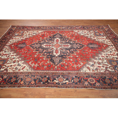 Tapis géométrique rouge 6 x 9