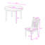 Ensemble repas compact 3 pièces avec table rabattable et 2 chaises rembourrées pour économiser de l'espace-1298205771-1298205773