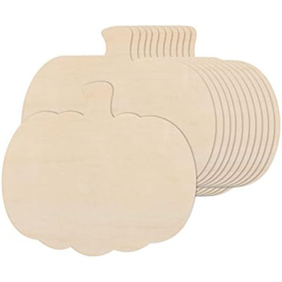 72 découpes de citrouille en bois de 72 pièces, découpes de citrouille en bois non finies de 4,3 x 4 pouces découpant des tranches de bois pour Halloween, décorations de l'Action de grâce, projet de peinture à faire soi-même