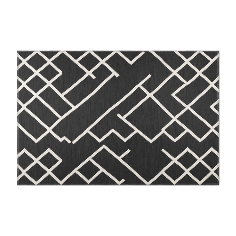 Tapis gris intérieur et extérieur Trellis, Rectangle 5 pi x 7 pi