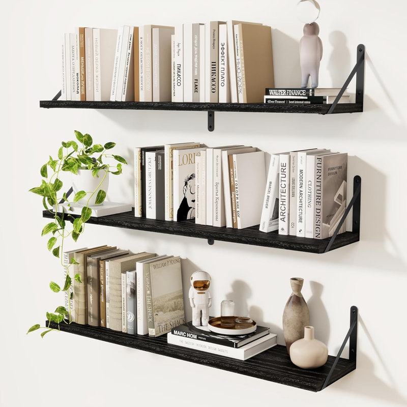 3 Piece Wood Floating Shelf