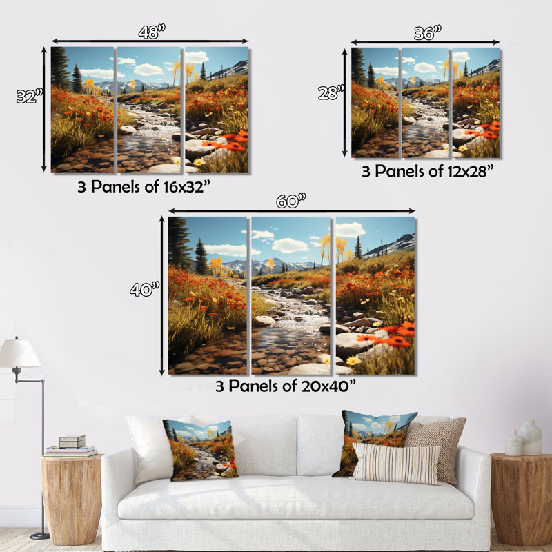 «USA Aspen Colorado Landscape», impression sur toile, 3 pièces, H 28 po x l 36 po x P 1 po