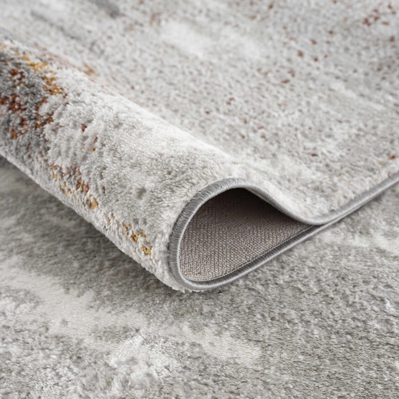 Camillo Abstract Design Modern Gray/Beige Area Rug, Rectangle 9'2" x 12'