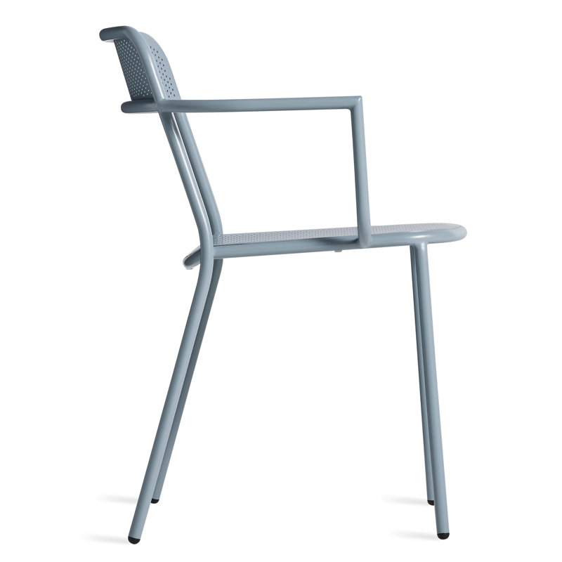 Trim Outdoor Dining Armchair, Gray Blue