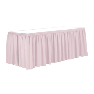 Ultimate Textile 7 Ft. Shirred Pleat Polyester Table Skirt - 42" Bar Height, Cobalt Blue