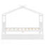 Lit simple en bois avec tiroirs, blanc