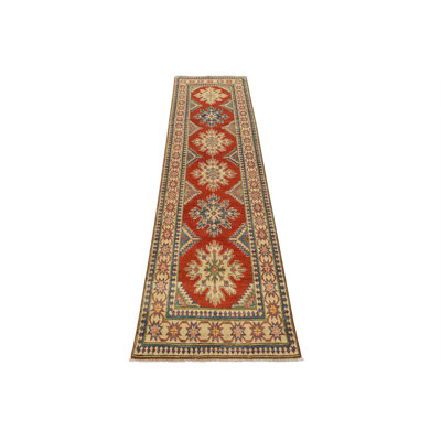 Tapis de couloir rouge nouvel âge en laine 2 pi 9 po x 9 pi 7 po Myquan