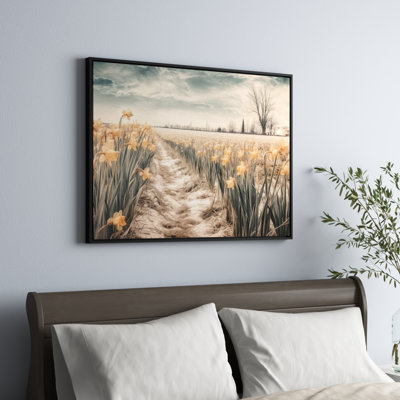 «Aniel Yellow Beige Natures Impression Daffodil», reproduction sur toile