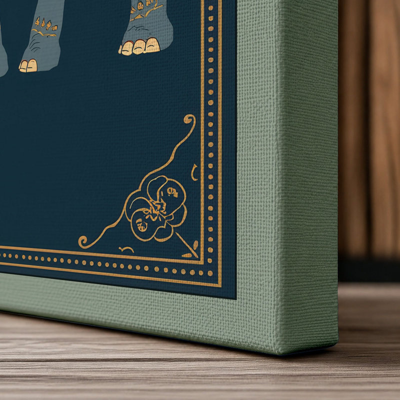Ceremonial Elephant Eclectic - Wrapped Canvas, Sage Border, 30x20 - 76.2 x 50.8 cm