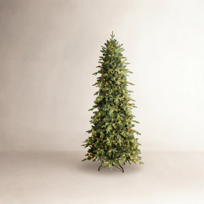 Pre-Set a Slender Christmas Tree, Equipped with Warm White Light and a Folding Base