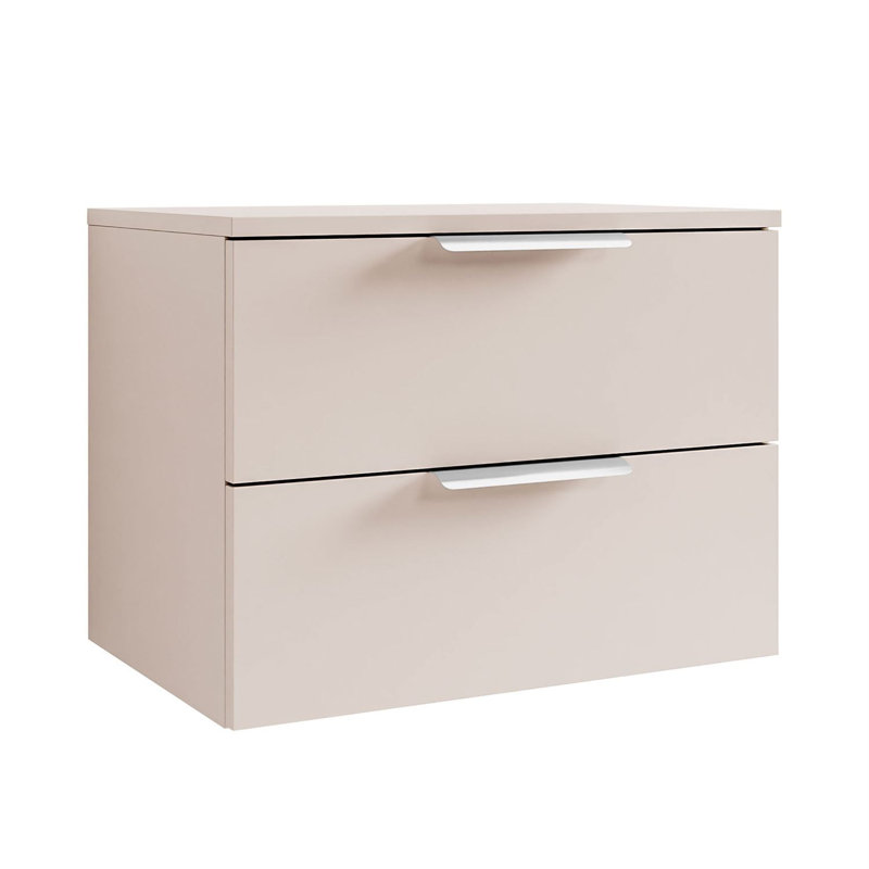 55cm W Bedside Table, Cashmire/Silver
