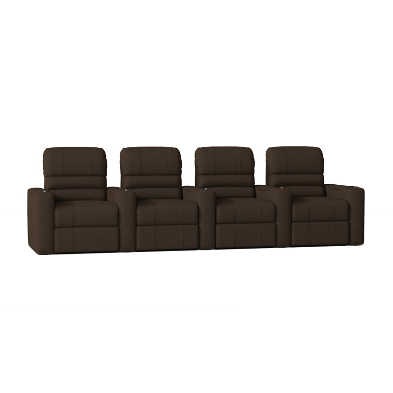 Siège de cinéma maison en cascade (rangée de 4), Cacao Smartsuede, Électrique