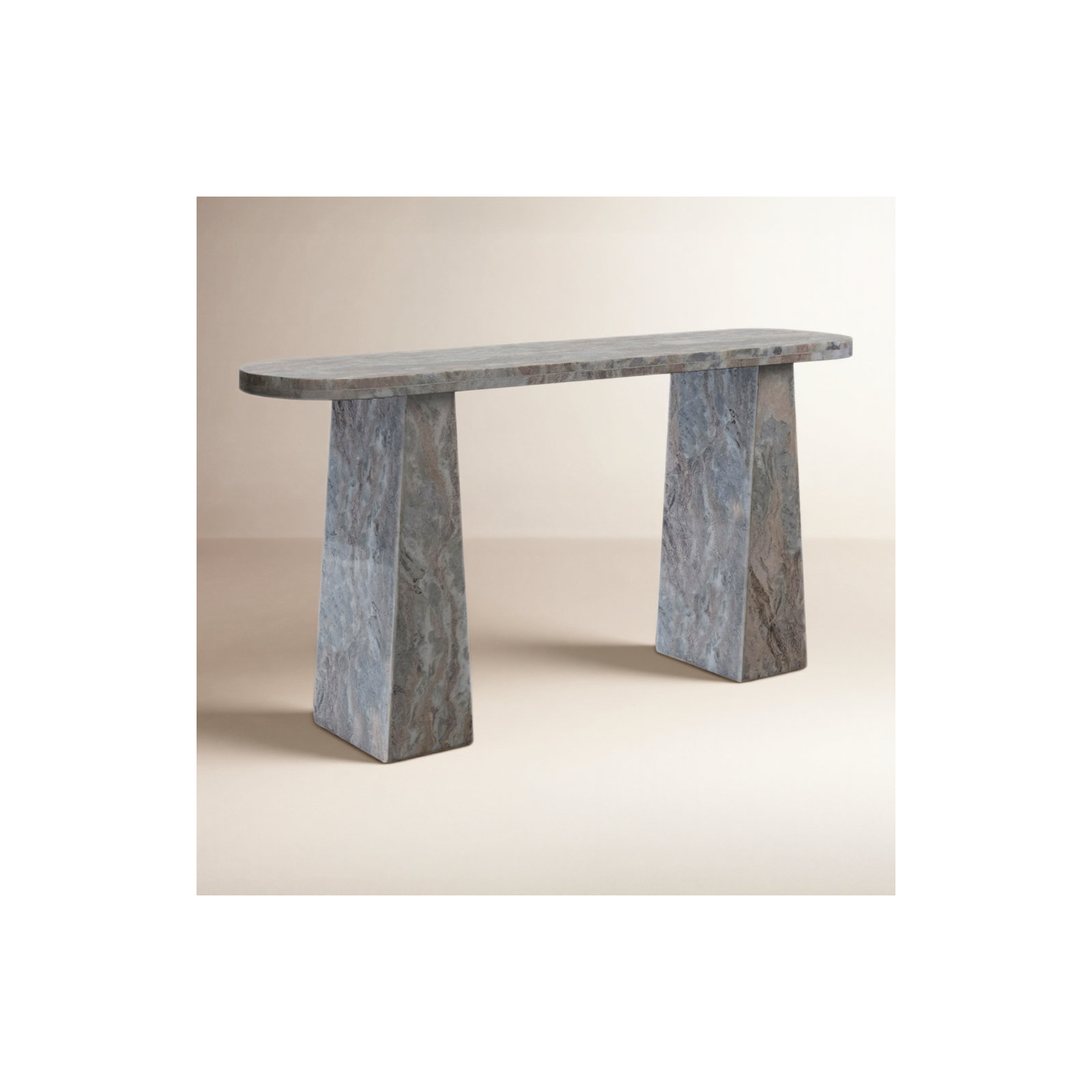 Arlis Sculptural Marble Table with Interlocking Base