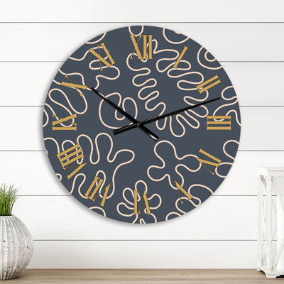 Minimalistic Abstract Organic Shapes I - Mid-Century Modern Wall Clock 1