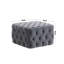 62cm Wide Velvet Square No Pattern Footstool Ottoman