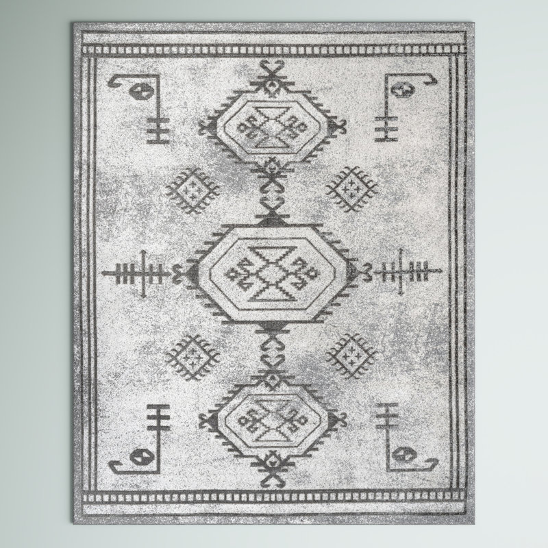 Tapis lavable à la machine Kyleigh Southwestern, Rectangle 4 pi x 6 pi