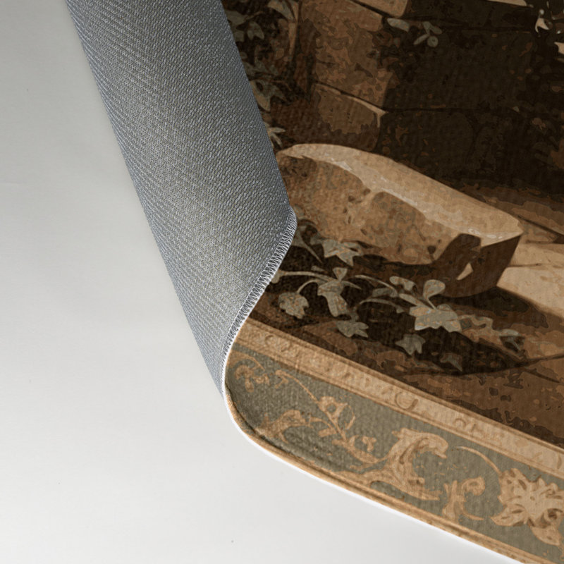 Tapis d'intérieur et d'extérieur brun français, Rectangle 5 pi x 7 pi