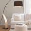 Grand pouf rond en tissu tricoté