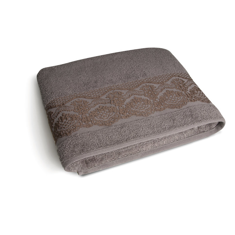Country Spa Bath Sheet, Brown, white and pink