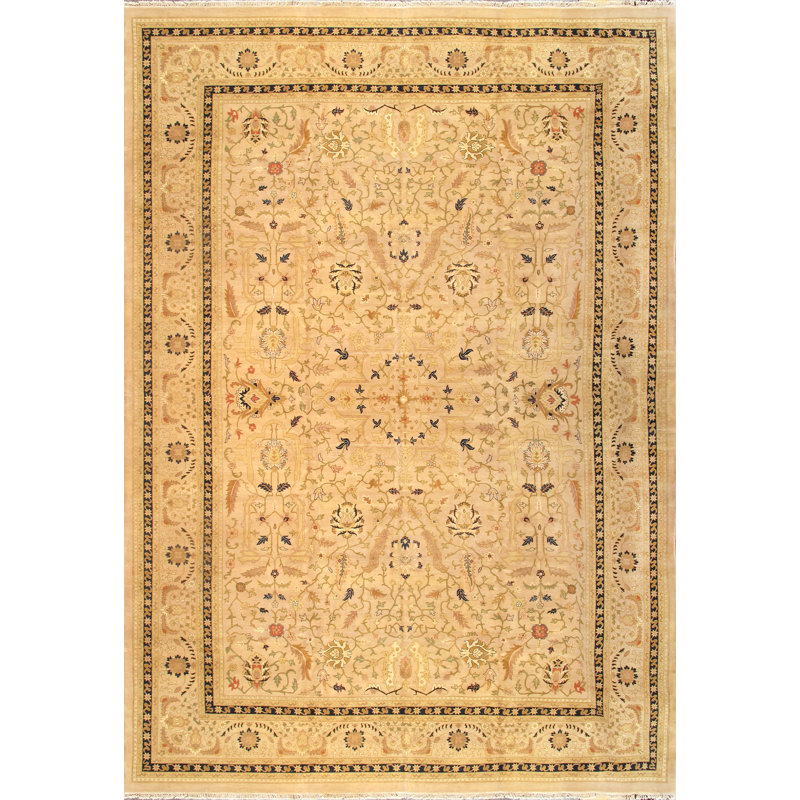 Hand Knotted Wool Oriental Indoor Rug, Rectangle 13'11" x 19'8"