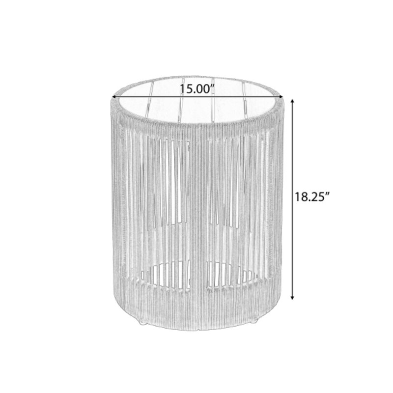 Ensemble de tables en corde tissée (grise): tables basses industrielles et d'appoint rustiques pour la décoration intérieure