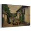 Hans Andersen Brendekilde «Farmhouse with Hollyhocks» - Art mural sur toile tendue de qualité musée-1401309814