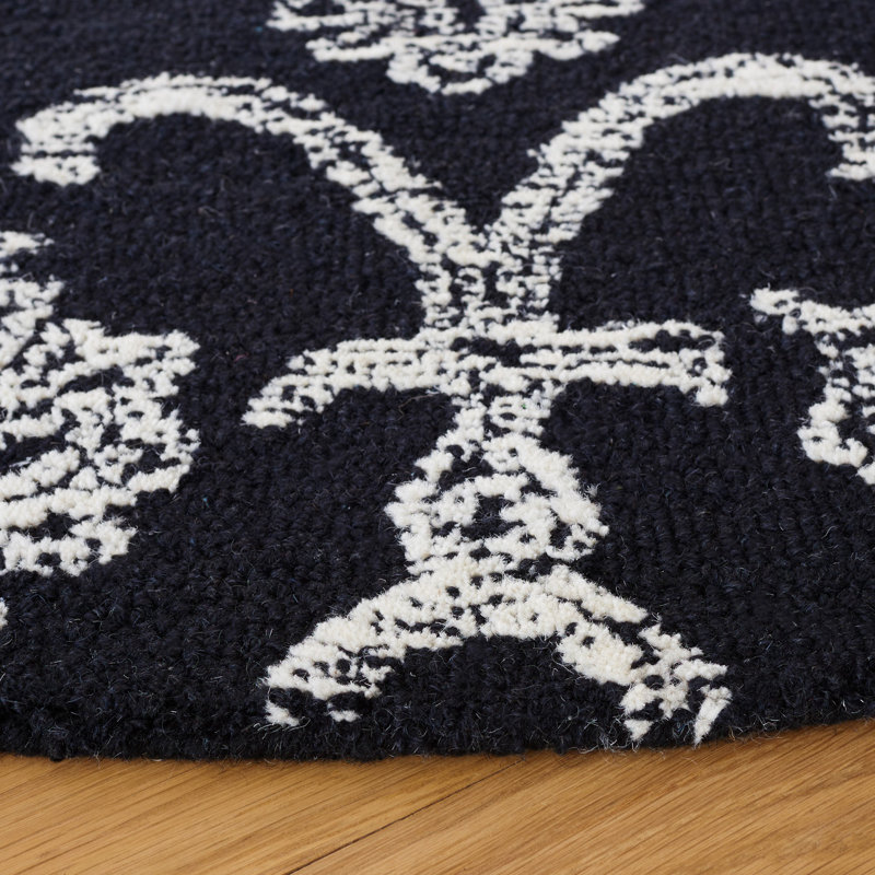 Wong Hand Tufted Indian Wool And Cotton With Latex Ikat Rug, Rectangle 4' x 6'