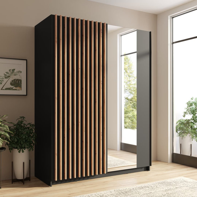 Baku 2 Door Manufactured Wood Wardrobe, Black
