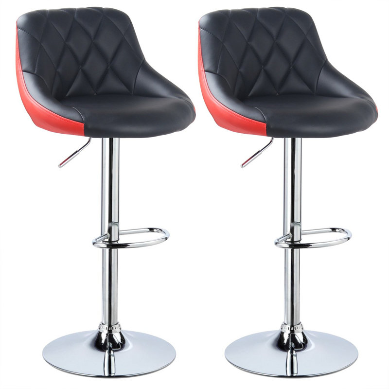 Dequay Swivel Bar Stool, Black/Red