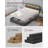 LED Bed Frame Full Size, 37.1/39.6 Inches, with Headboard and 4 Drawers, 1 USB Port and 1 Type C Port, Adjustable Upholstered Headboard, No Box Spring Needed, Dark Gray