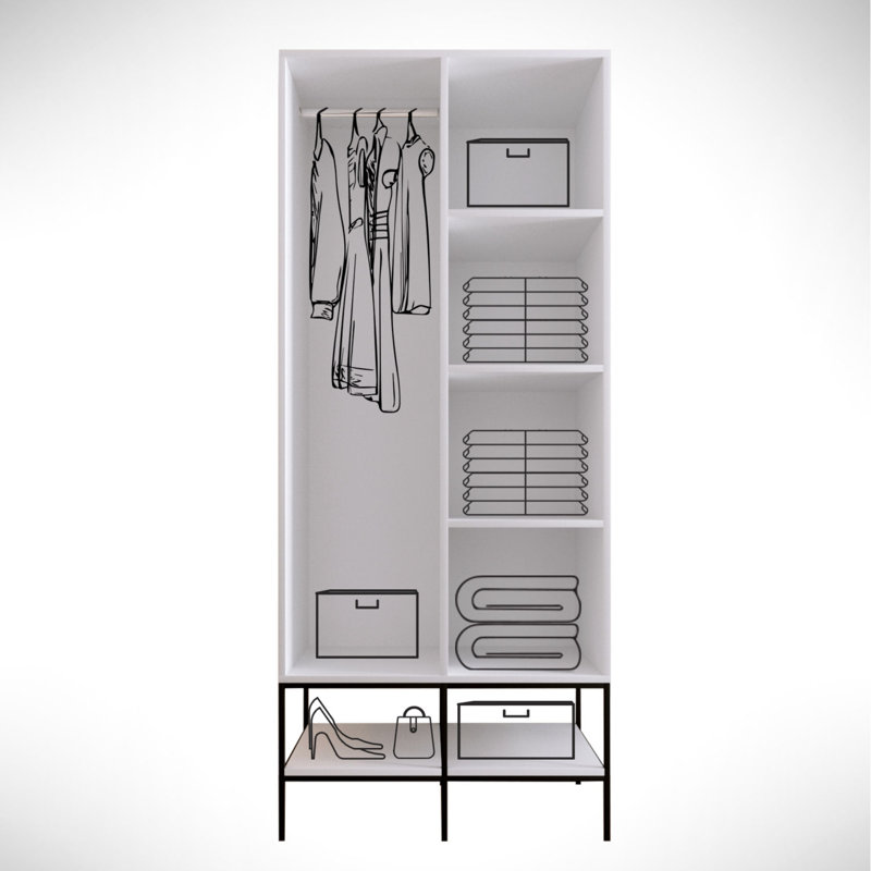 Agna 2 Door Manufactured Wood Wardrobe