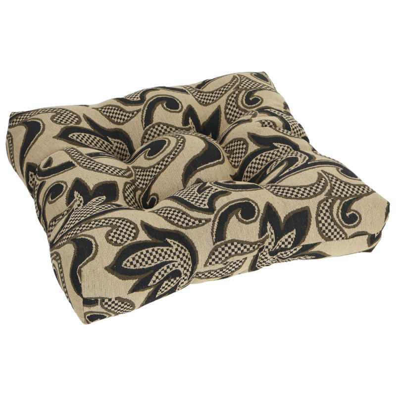19-Inch Square Tapestry Tufted Dining Chair Cushions (Set Of 2)