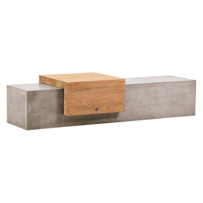Monolith Concrete Outdoor Bench, Slate Grey