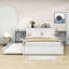 Lit plateforme en bois Blome avec tablettes coulissantes et lit gigogne-787820590