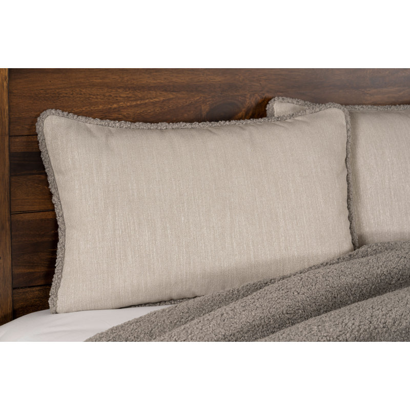 Tiffany Bouclé Polyester Baffle Box Stitch Duvet Cover & Insert, Full Duvet Cover & Insert + 2 Shams + 3 Throw Pill