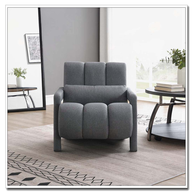 Fauteuil d'appoint en tissu de lin, Gris foncé