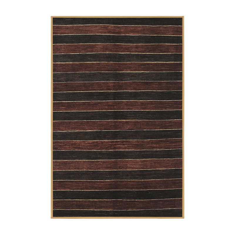 Tapis contemporain brun foncé, Rectangle de 3 pi x 5 pi