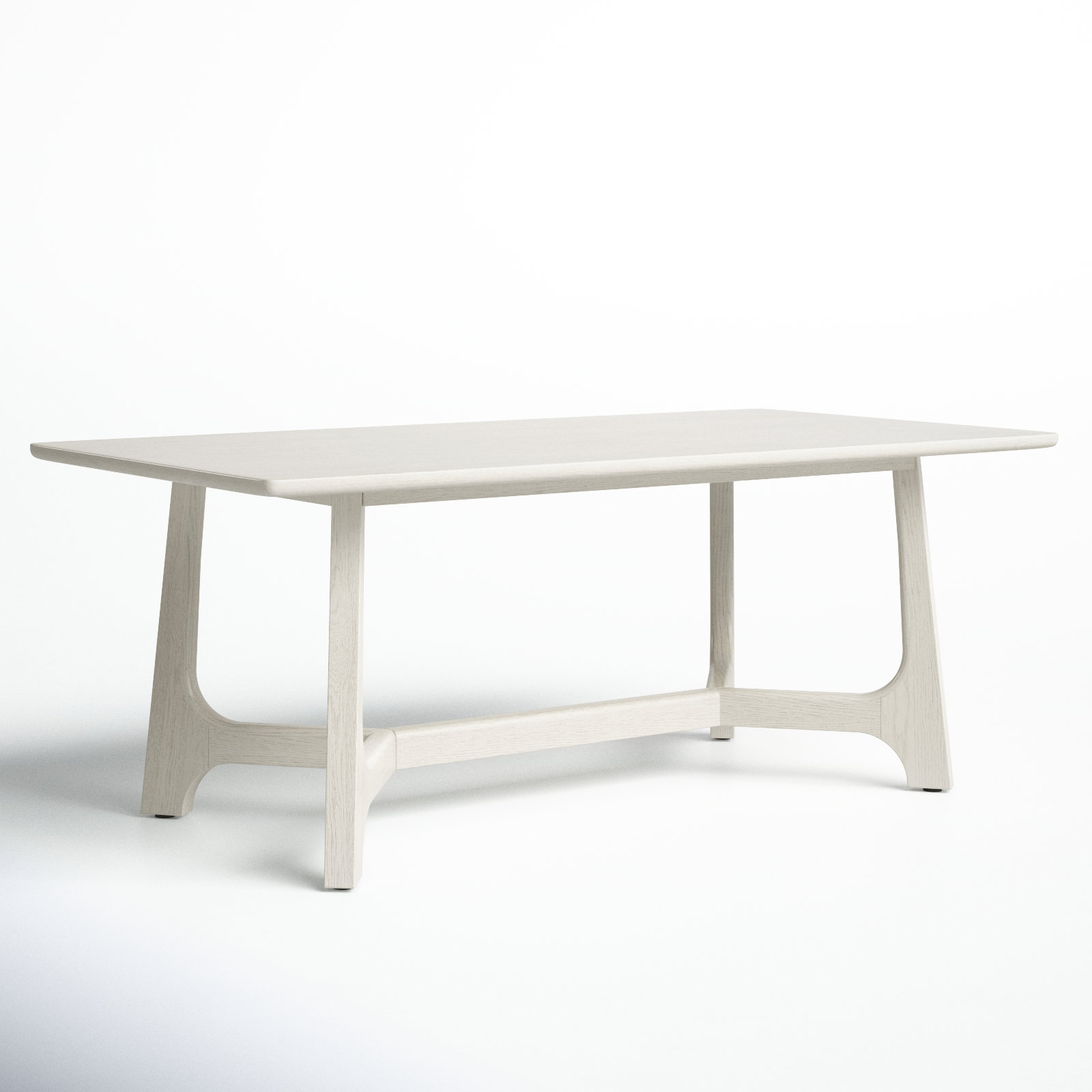 Burk 76" Dining Table, White Wash