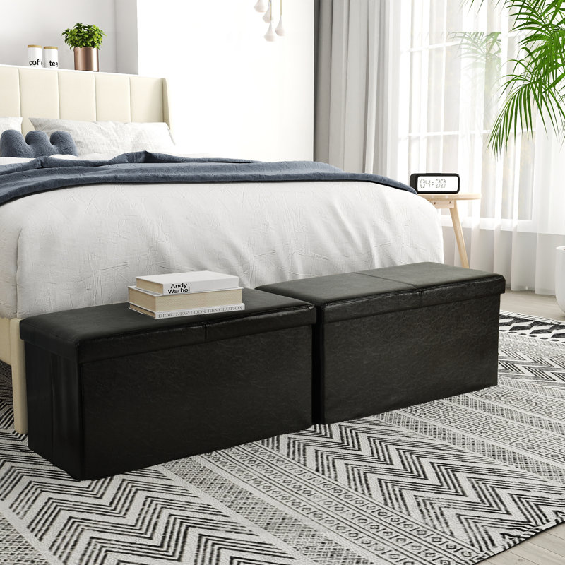 Banc de rangement en simili cuir ELI - Ensemble de 2