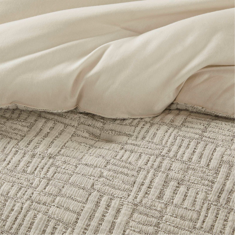 Ensemble 3 pièces d'édredon surdimensionné en coton matelassé pour lit double / grand