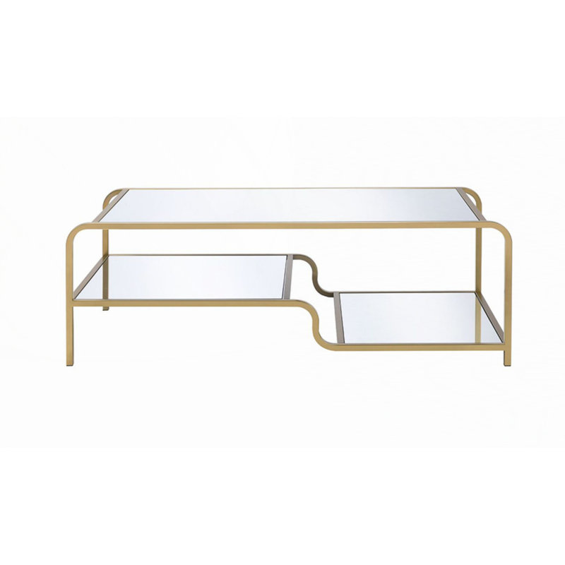 Mirrored & Gold Finish Coffee Table