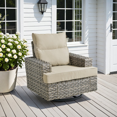 Wahkon Outdoor Swivel Chair, Rocking Patio Set With Cushions