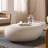  Irregular Oval Coffee Table Faux Stone Table-127594626-126626687