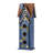 Oversized 3-Tiered Solid Wood Villa Birdhouse, 24.25"H-Blue-489728009