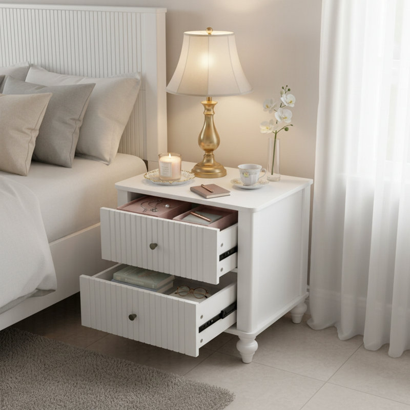 Table de chevet 23 po avec 2 tiroirs