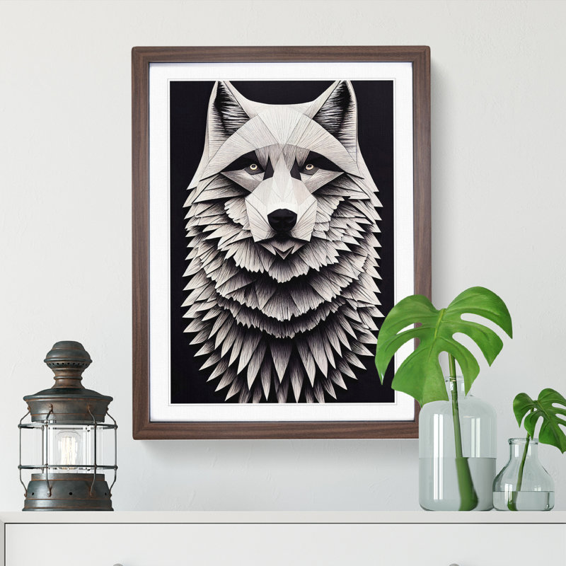 Royal Wolf - Framed Print, 34cm H x 25cm W, Walnut