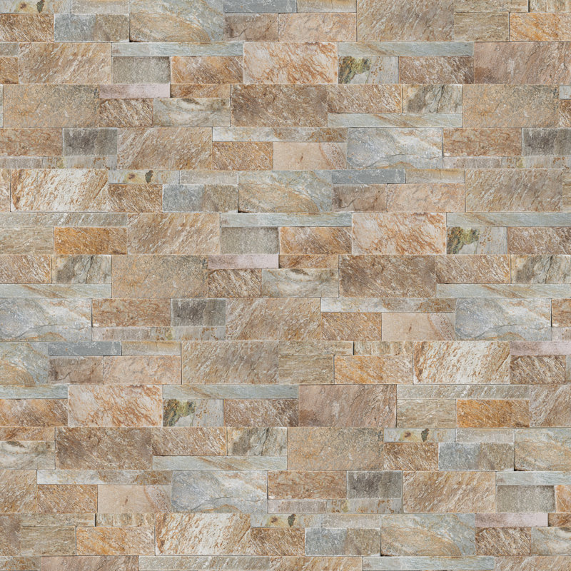 Stonecrest 9 in. x 24 in. Split Face Natural Stone Ledger Panel Wall Tile, Amber Cream