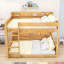 Lit superposé grand en bois avec tablettes et ports de charge USB-622948013