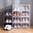 X-Large Clear Plastic Shoe Boxes,Stackable Shoe Organizer With Magnetic Door, Drop Front Display Box (Clear Black/9 Pack)